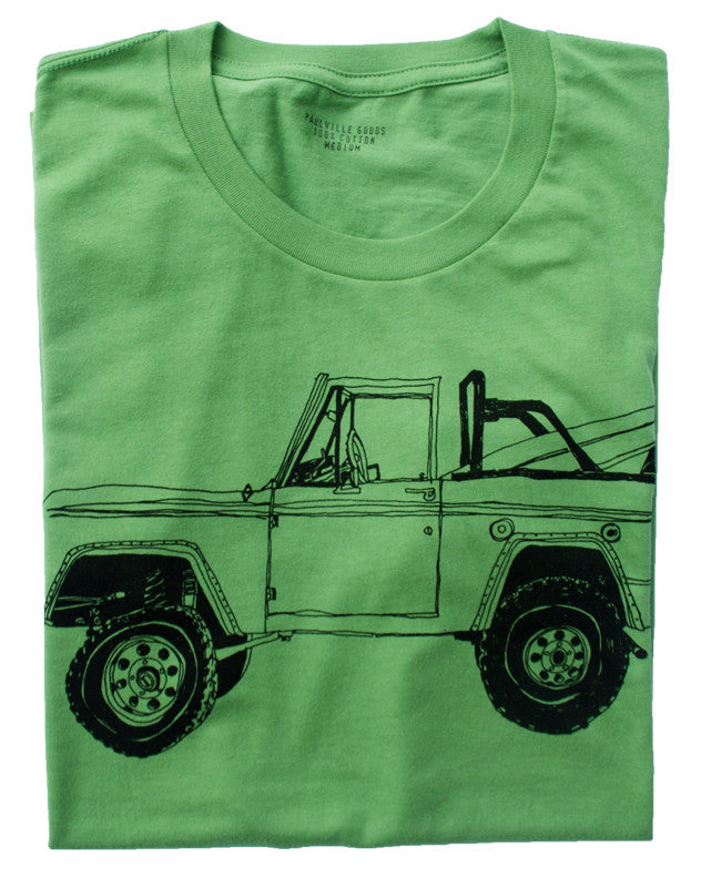 Bronco Surf Trip Leaf Green T Shirt - Summer Short Sleeves Top 2019
