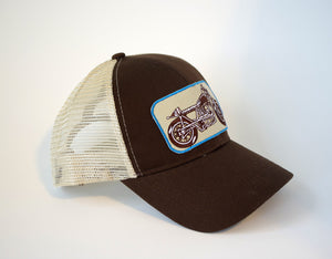 Motorcycle Trucker Hat - Brown Snapback Baseball Cap Fashion 2019 