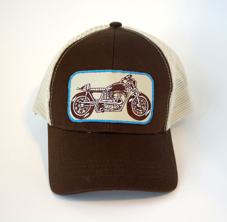 Motorcycle Trucker Hat - Brown Snapback Baseball Cap Fashion 2019 