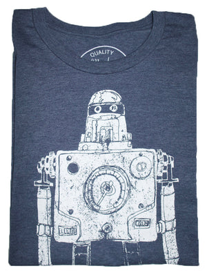 Mr Roboto Heather Navy T Shirt - New Summer Short Sleeves Top 2019