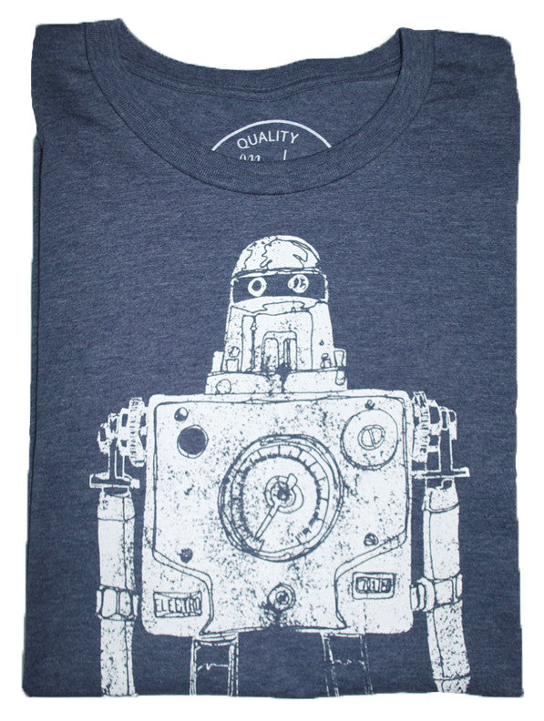 Mr Roboto Heather Navy T Shirt - New Summer Short Sleeves Top 2019